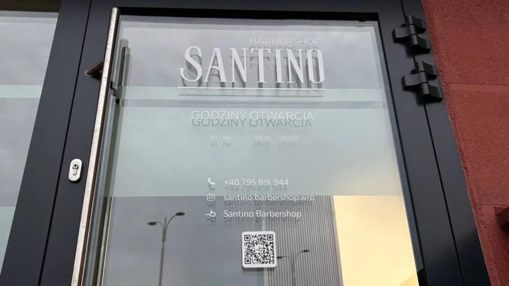 Naklejka na drzwi, godziny otwarcia