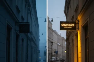 reklama świetlna Wrocław, montaż kasetonu we Wrocławiu